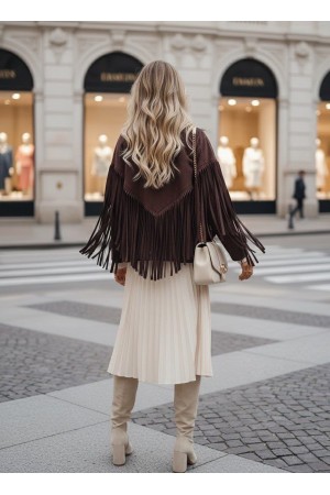 184735 KAHVE CEKET SÜET