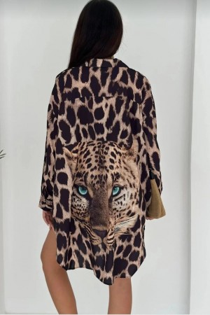 184736 LEOPARD SHIRT "Crepe fabric"