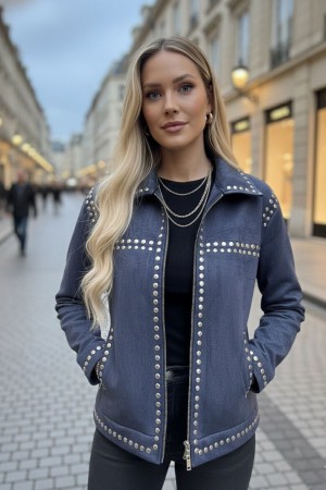 184741 MAVİ CEKET SÜET