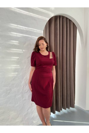 184776 Burgundy DRESS