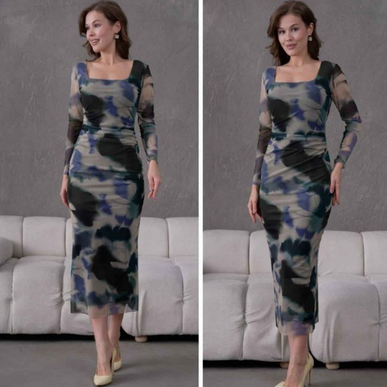 184951 DESENLİ ELBİSE