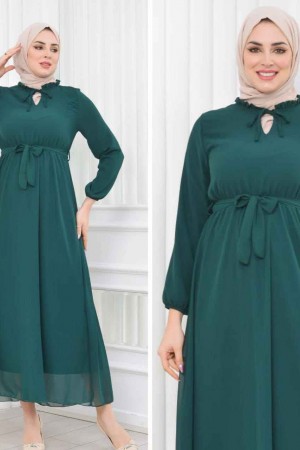 185007 ZÜMRÜT YEŞİL ELBİSE