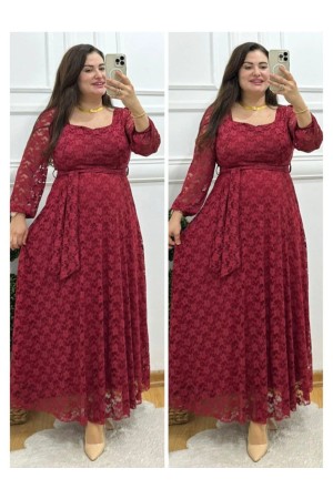 185049 Burgundy DRESS