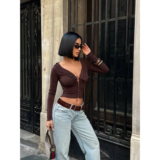 185059 COFFEE BLOUSE