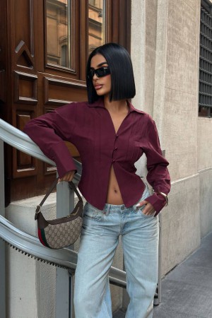 185080 BORDO GÖMLEK