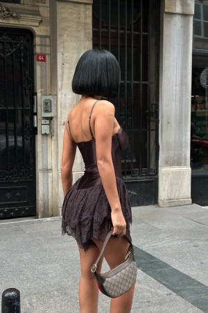 185082 KAHVE ELBİSE