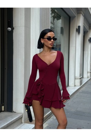 185083 BORDO ELBİSE