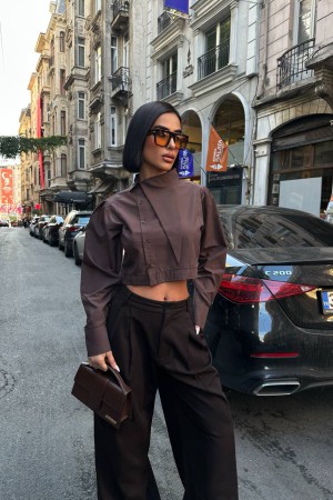 185085 KAHVE GÖMLEK