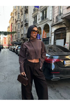 185085 KAHVE GÖMLEK