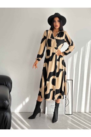 200113 TOPTAN DESENLİ ELBİSE