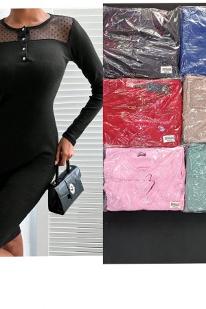 200122 TOPTAN SİYAH ELBİSE