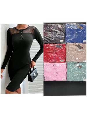 200122 TOPTAN SİYAH ELBİSE