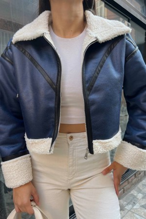 200154 TOPTAN LACİVERT KABAN