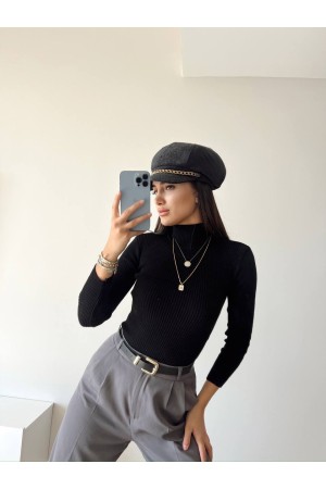 200170 TOPTAN SİYAH KAZAK