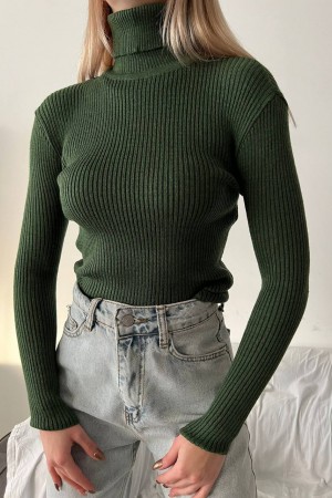 200185 TOPTAN HAKİ KAZAK