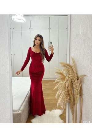 200432 burgundy Evening dress