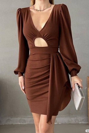 200449 coffee Evening dress