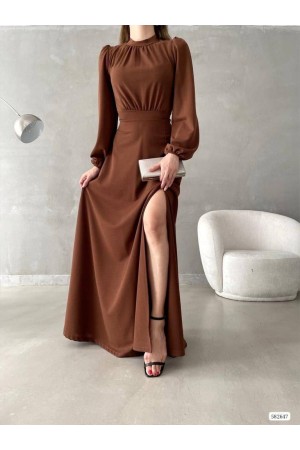 200465 coffee Evening dress