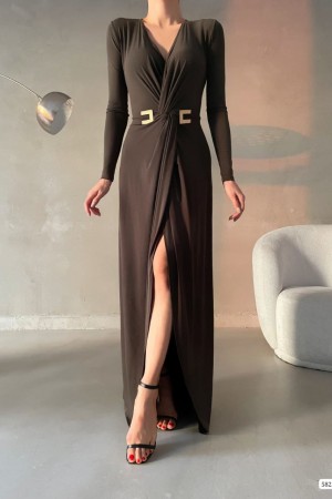 200483 coffee Evening dress