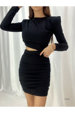 200498 TOPTAN SİYAH ELBİSE