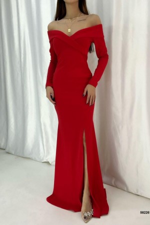 200547 red Evening dress