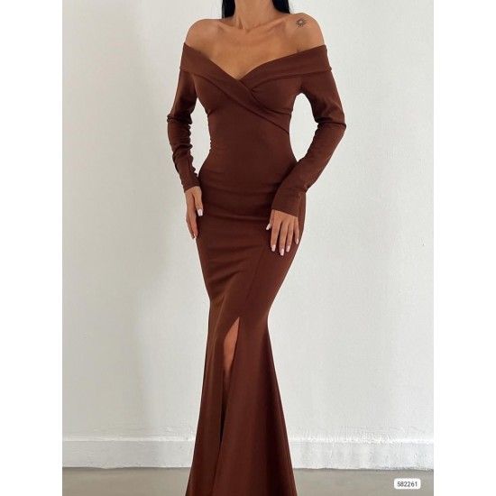200552 coffee Evening dress