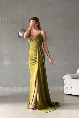 200557 GREEN Evening dress