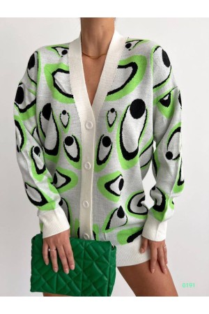 200601 patterned CARDIGAN