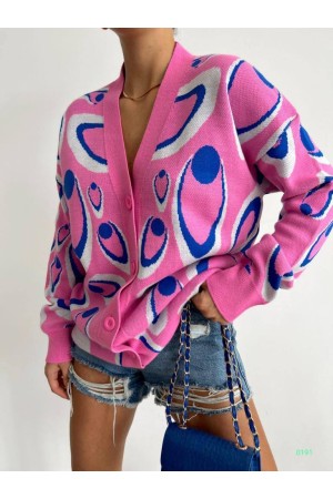 200602 patterned CARDIGAN