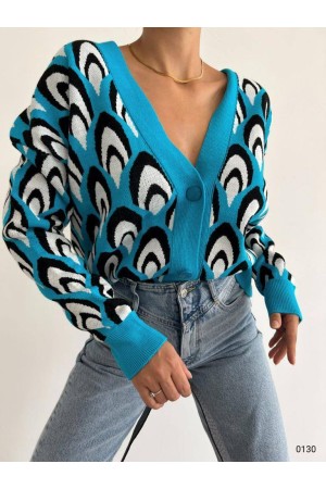 200628 patterned CARDIGAN