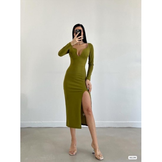 200673 GREEN Evening dress