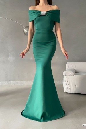 200687 TOPTAN ZÜMRÜT YEŞİL ABİYE