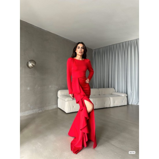 200735 red Evening dress