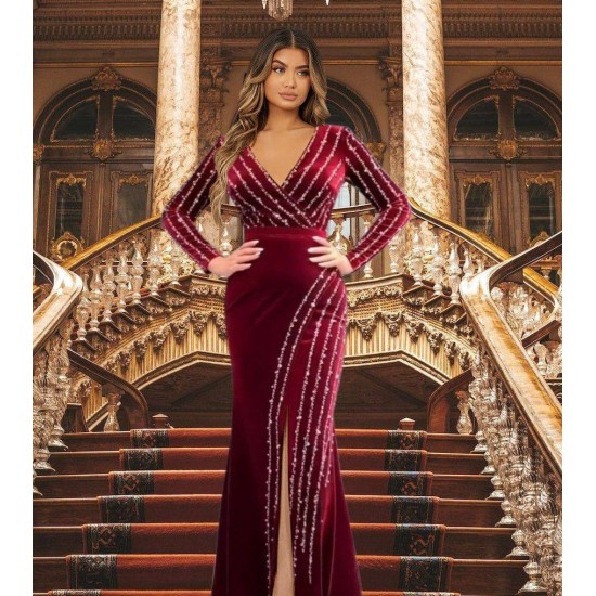 202292 TOPTAN BORDO ABİYE