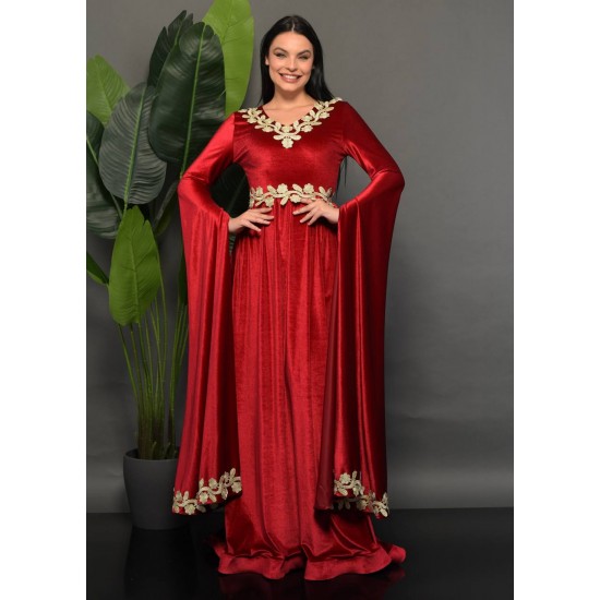 202310 burgundy Evening dress