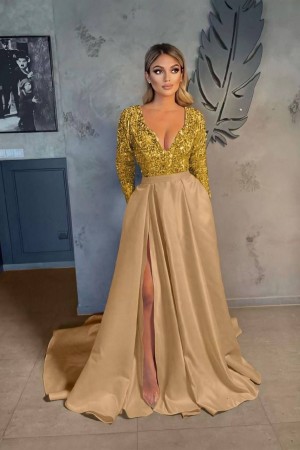 202329 gold Evening dress