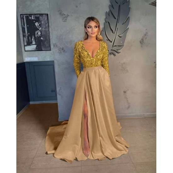 202329 gold Evening dress