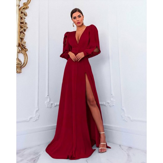 202333 burgundy Evening dress