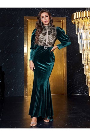 202337 TOPTAN ZÜMRÜT YEŞİL ABİYE