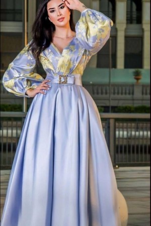 202381 bebe blue Evening dress