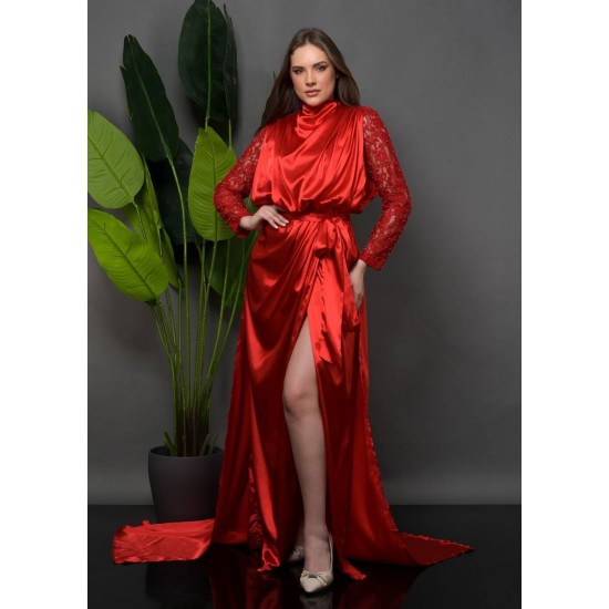 202389 burgundy Evening dress