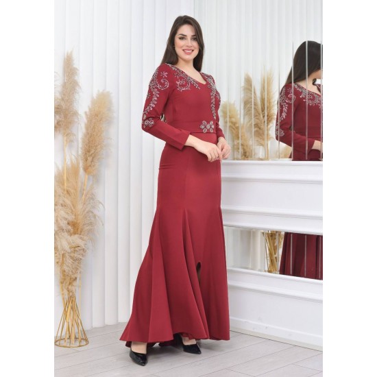 202399 burgundy Evening dress