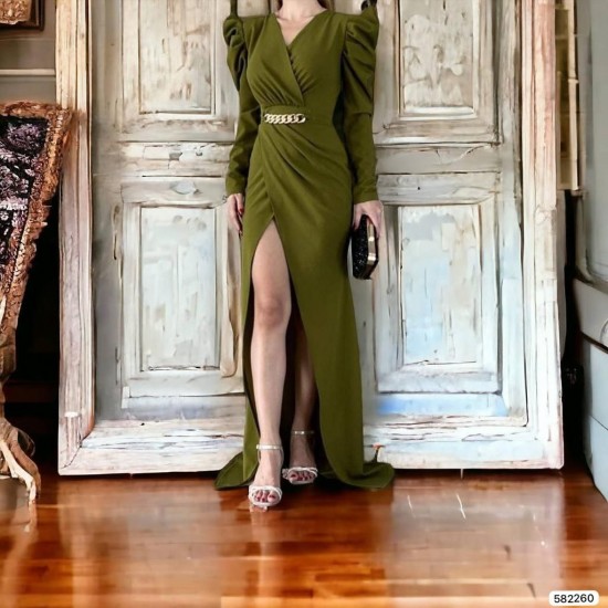 202464 GREEN Evening dress
