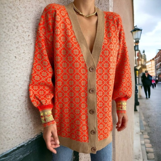 202485 patterned CARDIGAN