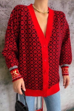 202487 patterned CARDIGAN