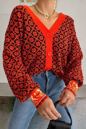 202490 patterned CARDIGAN