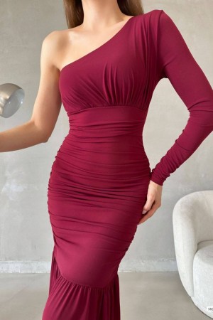 202502 TOPTAN BORDO ABİYE