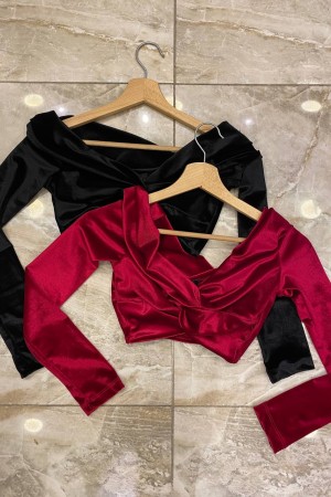 202609 TOPTAN BORDO BLUZ