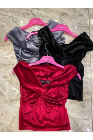 202612 TOPTAN BORDO BLUZ