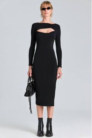 202619 TOPTAN SİYAH ELBİSE